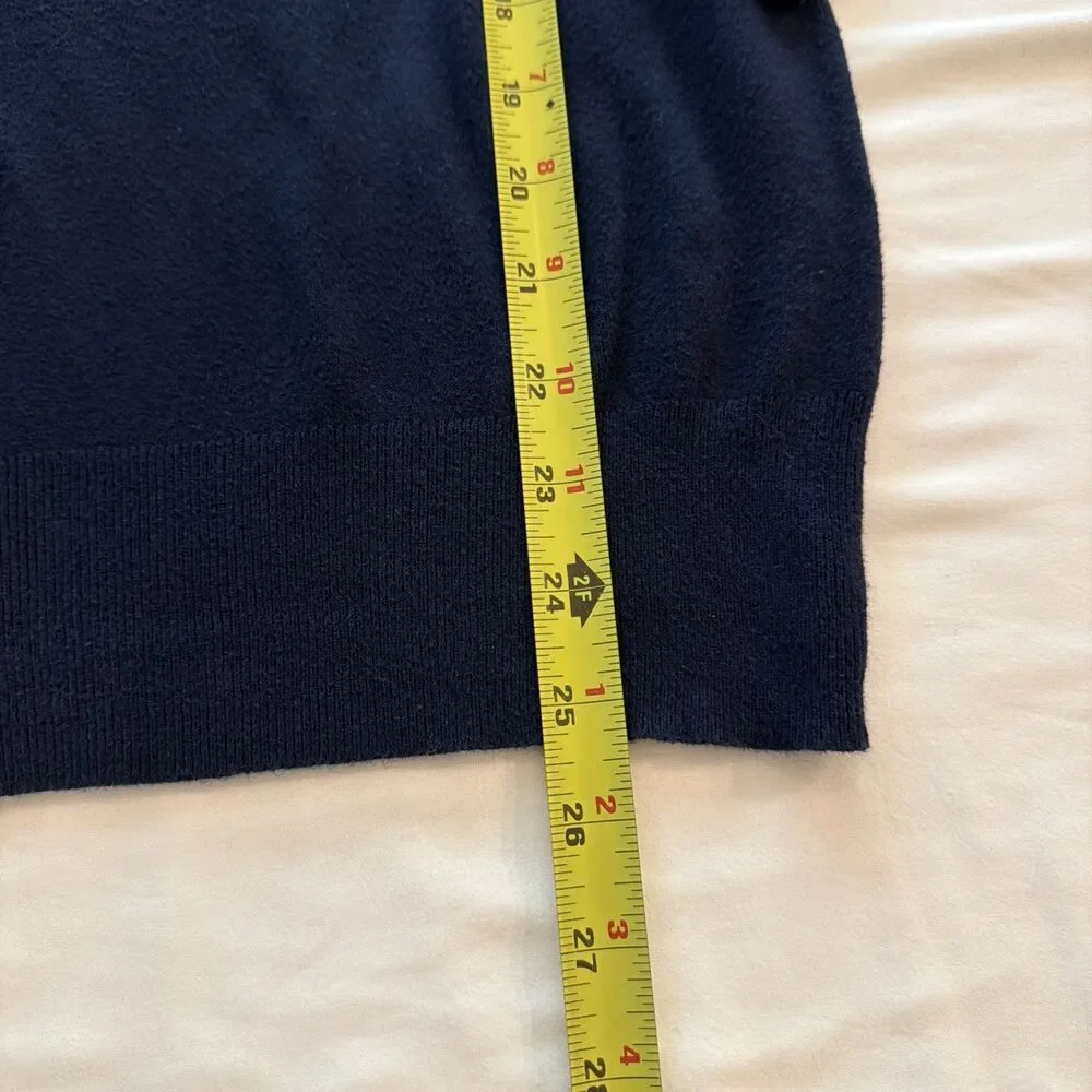 Gap Womens Sweater Sz Small Navy Blue 3/4 Sleeve Crew Neck Classic capsule prep